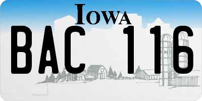 IA license plate BAC116