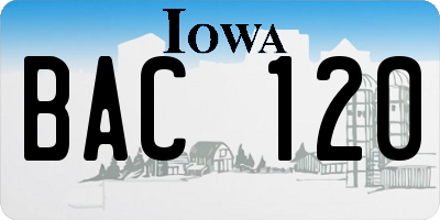 IA license plate BAC120