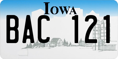 IA license plate BAC121