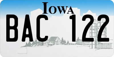 IA license plate BAC122