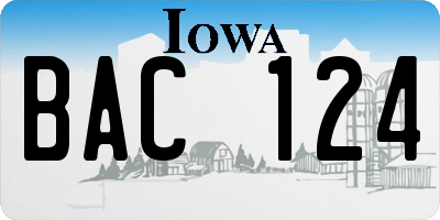 IA license plate BAC124