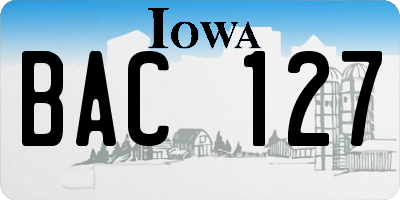 IA license plate BAC127