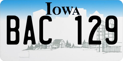 IA license plate BAC129