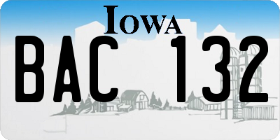 IA license plate BAC132