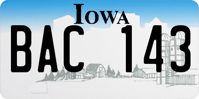IA license plate BAC143