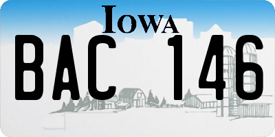 IA license plate BAC146