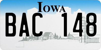 IA license plate BAC148