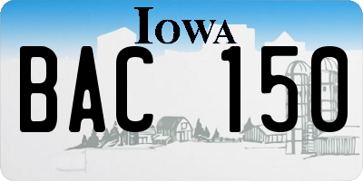 IA license plate BAC150