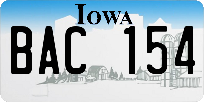 IA license plate BAC154