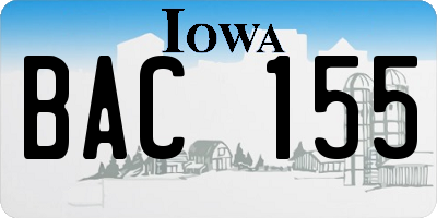 IA license plate BAC155