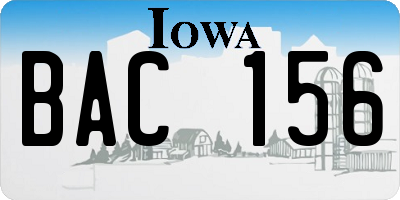 IA license plate BAC156