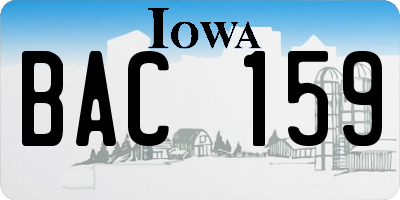 IA license plate BAC159