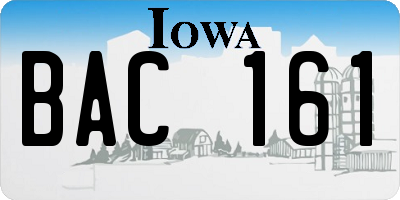 IA license plate BAC161