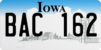 IA license plate BAC162
