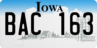 IA license plate BAC163