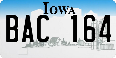 IA license plate BAC164