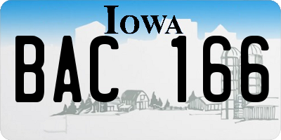 IA license plate BAC166