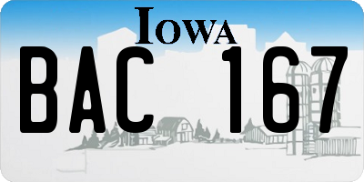 IA license plate BAC167