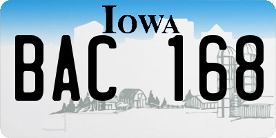 IA license plate BAC168