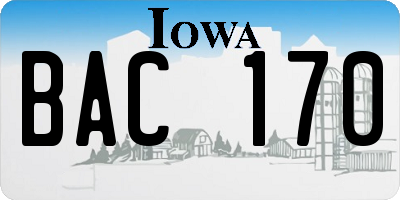 IA license plate BAC170