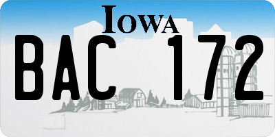 IA license plate BAC172