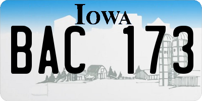IA license plate BAC173