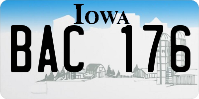 IA license plate BAC176