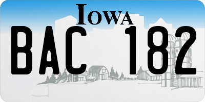 IA license plate BAC182