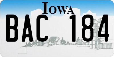 IA license plate BAC184