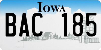 IA license plate BAC185