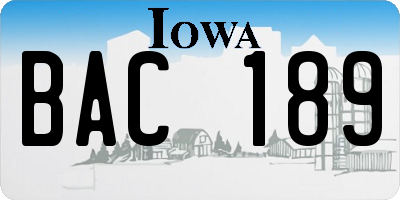 IA license plate BAC189