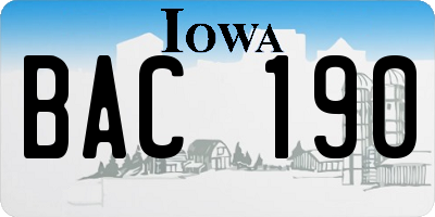 IA license plate BAC190