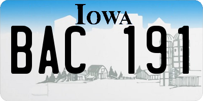 IA license plate BAC191