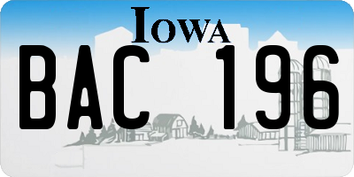 IA license plate BAC196