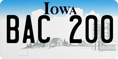 IA license plate BAC200
