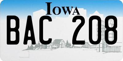 IA license plate BAC208