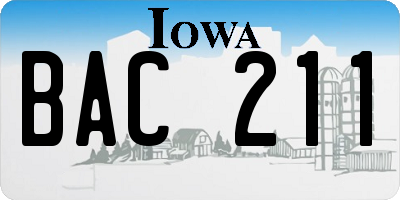 IA license plate BAC211