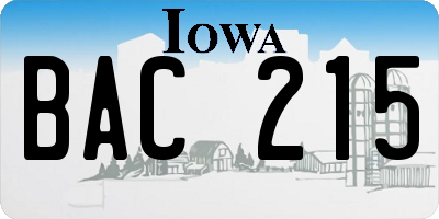 IA license plate BAC215