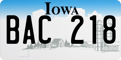 IA license plate BAC218
