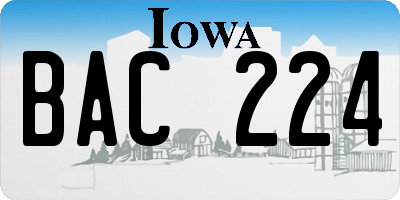 IA license plate BAC224