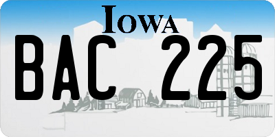 IA license plate BAC225