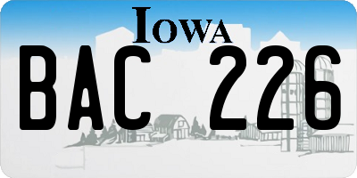IA license plate BAC226