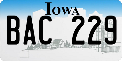 IA license plate BAC229