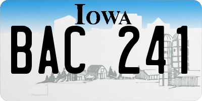 IA license plate BAC241