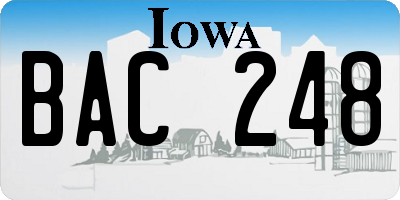 IA license plate BAC248