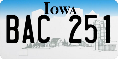 IA license plate BAC251