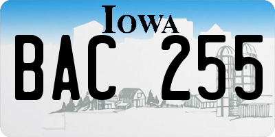 IA license plate BAC255