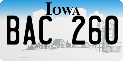 IA license plate BAC260