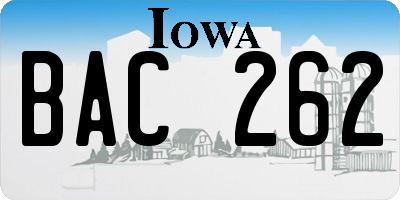 IA license plate BAC262