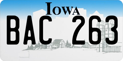 IA license plate BAC263
